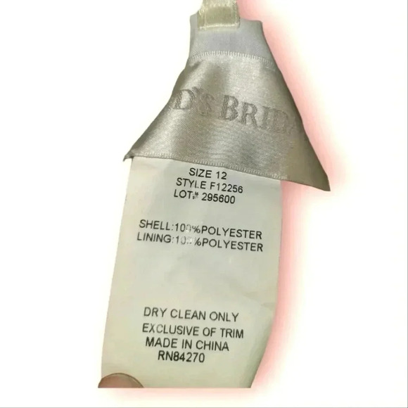 David's Bridal Gown Size 12 Floor length Strapless - Picture 4 of 14